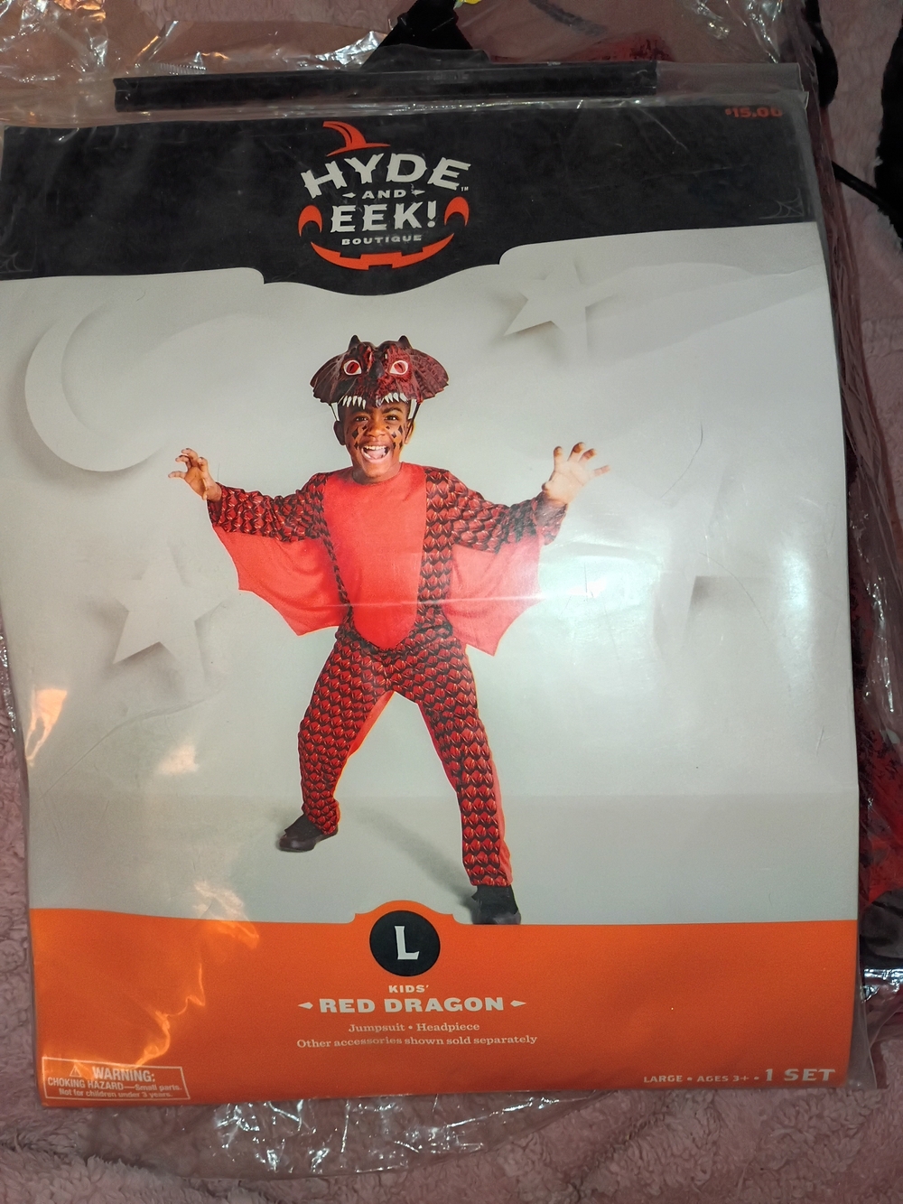 Hide & Eek Red Dragon Costume Size Large NWT - Picture 3 of 4